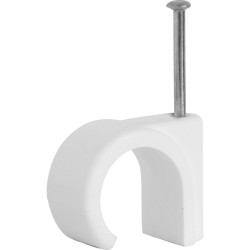 6mm Round Cable Clips White 100Pcs