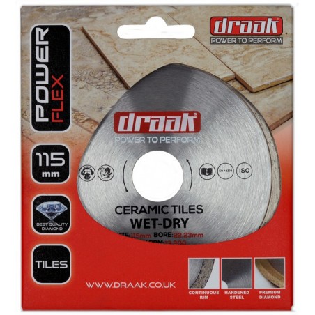 DRAAK POWER FLEX CERAMIC TILE DIAMOND DISC 115MM